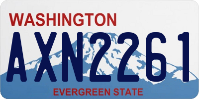 WA license plate AXN2261