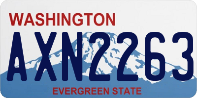 WA license plate AXN2263