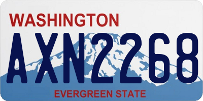 WA license plate AXN2268