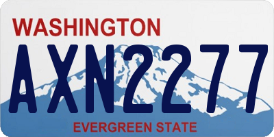 WA license plate AXN2277