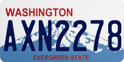 WA license plate AXN2278