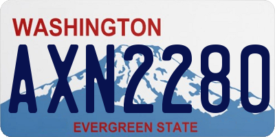 WA license plate AXN2280