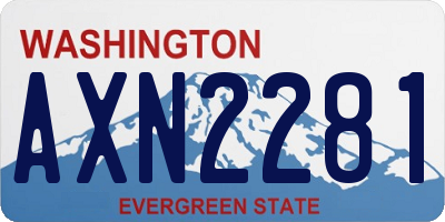 WA license plate AXN2281