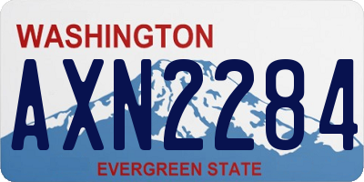 WA license plate AXN2284