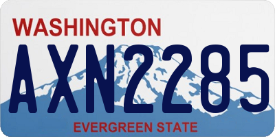 WA license plate AXN2285