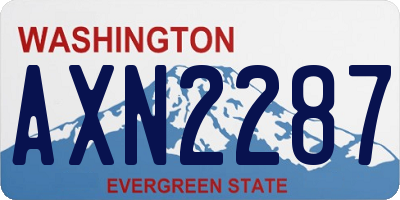 WA license plate AXN2287