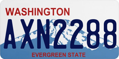 WA license plate AXN2288