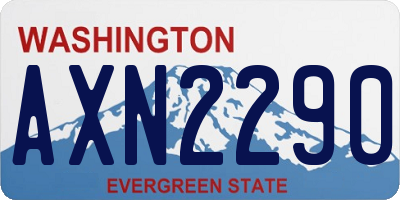 WA license plate AXN2290