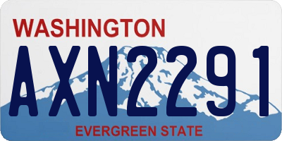 WA license plate AXN2291