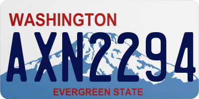 WA license plate AXN2294