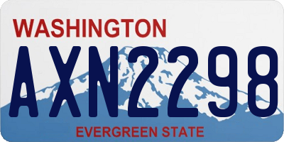 WA license plate AXN2298