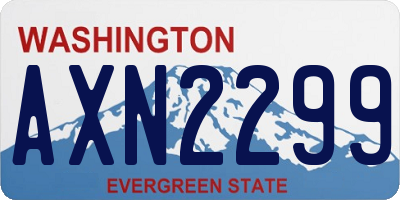 WA license plate AXN2299
