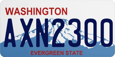 WA license plate AXN2300