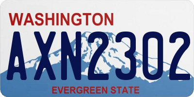 WA license plate AXN2302