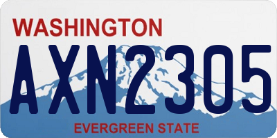 WA license plate AXN2305