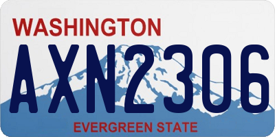 WA license plate AXN2306
