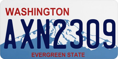 WA license plate AXN2309