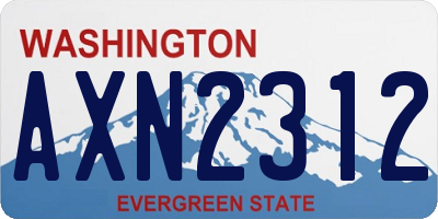 WA license plate AXN2312