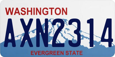 WA license plate AXN2314