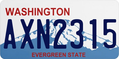 WA license plate AXN2315