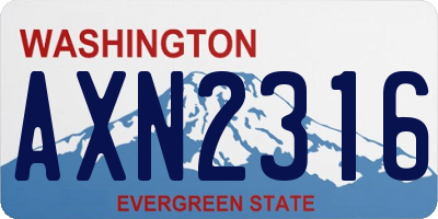 WA license plate AXN2316