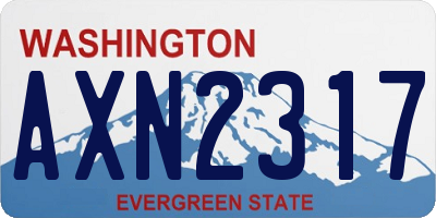 WA license plate AXN2317