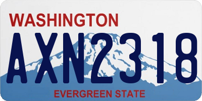WA license plate AXN2318