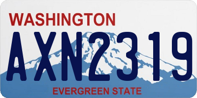 WA license plate AXN2319