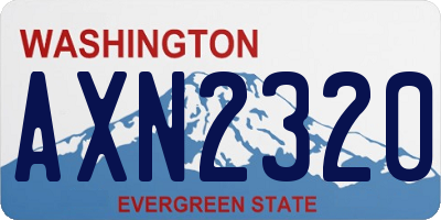 WA license plate AXN2320