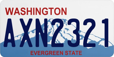 WA license plate AXN2321