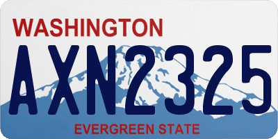 WA license plate AXN2325