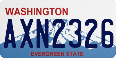 WA license plate AXN2326