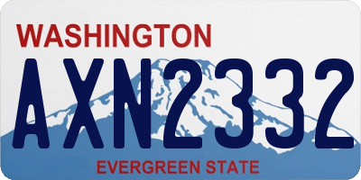 WA license plate AXN2332