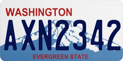 WA license plate AXN2342