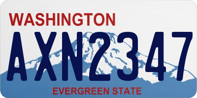 WA license plate AXN2347