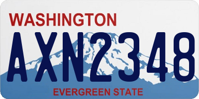 WA license plate AXN2348