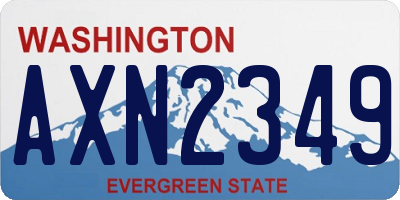 WA license plate AXN2349