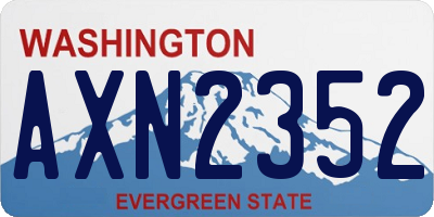 WA license plate AXN2352