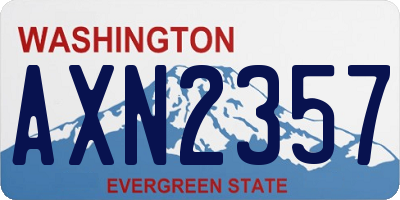 WA license plate AXN2357