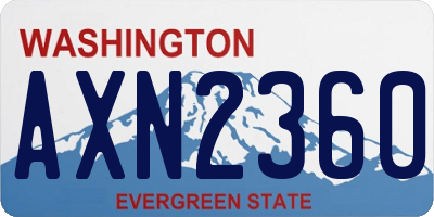 WA license plate AXN2360