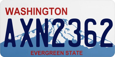 WA license plate AXN2362