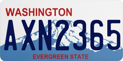 WA license plate AXN2365