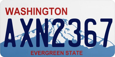 WA license plate AXN2367