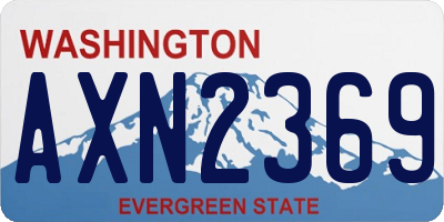 WA license plate AXN2369