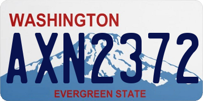 WA license plate AXN2372