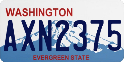 WA license plate AXN2375
