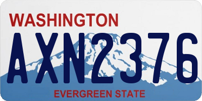 WA license plate AXN2376