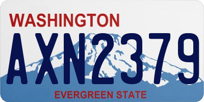 WA license plate AXN2379