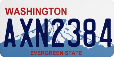 WA license plate AXN2384