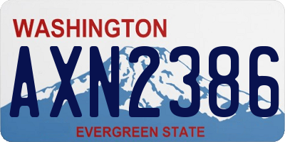 WA license plate AXN2386